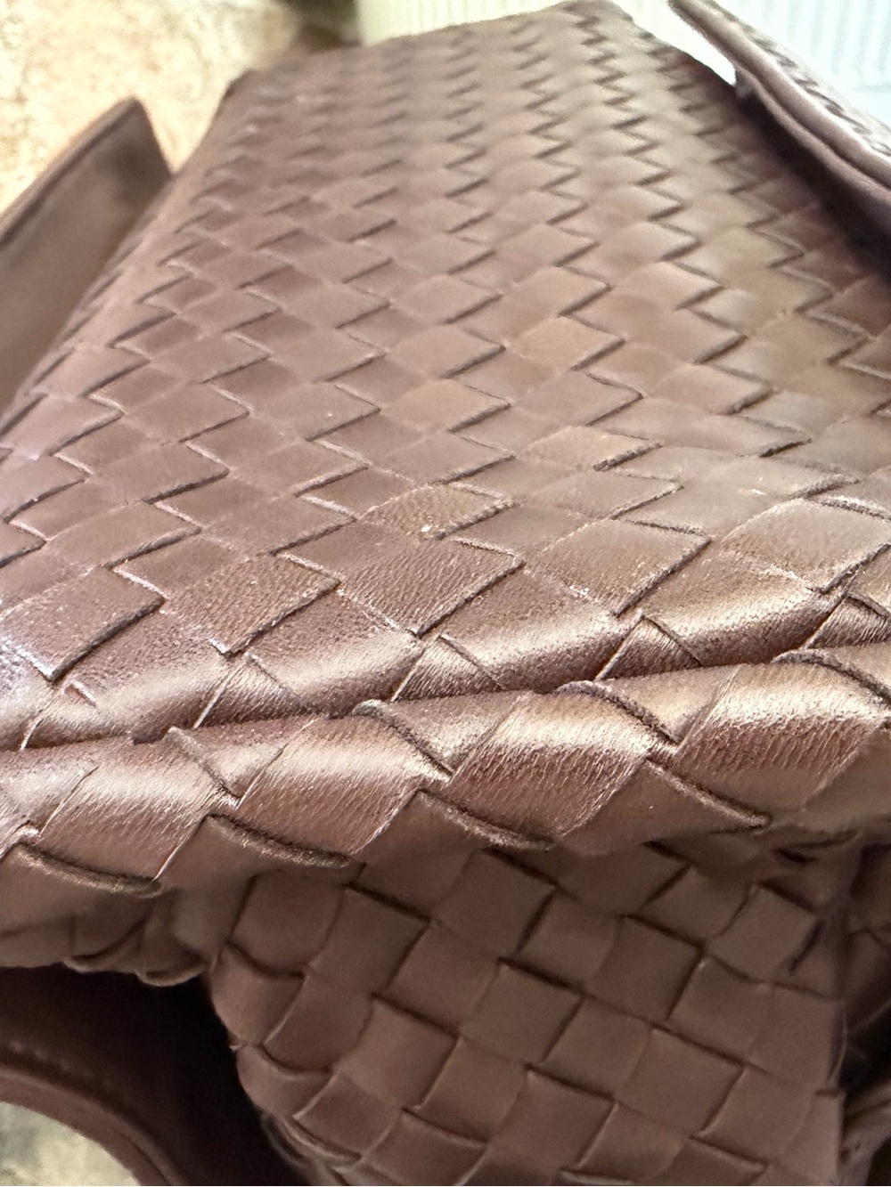 Bottega Intrecciato Double Flap Shoulder Bag - Picture 4 of 6